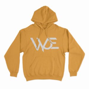 Sudadera con capucha de color mostaza con el imagotipo de WHYDE en el torso